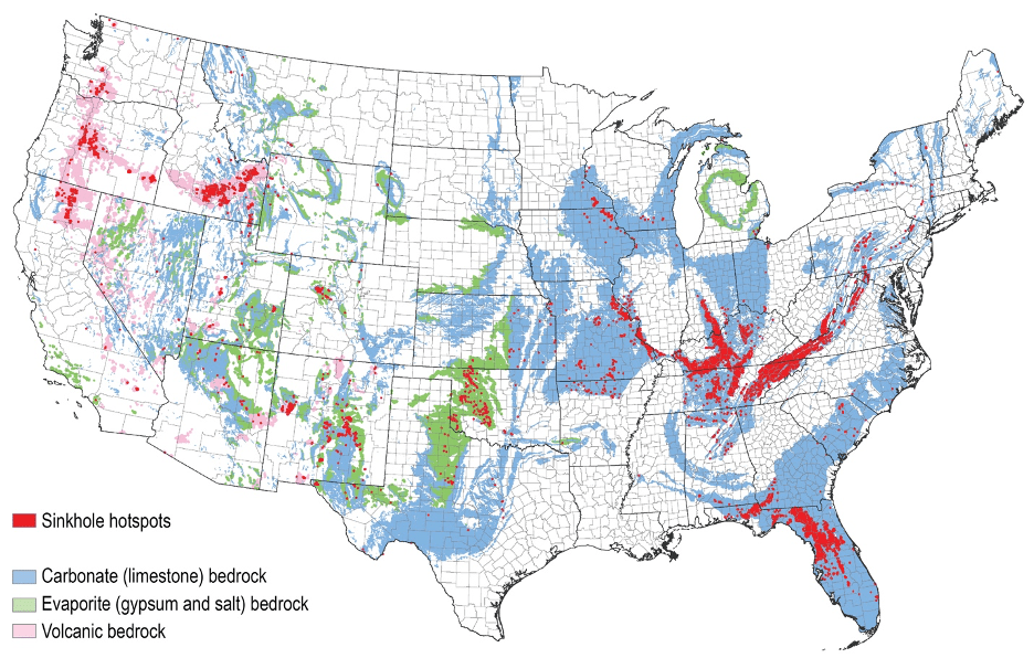USA Sinkhole Map